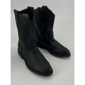 Establo Men's Work Cowboy Boots Size 4.5 Non Marking Sole Black